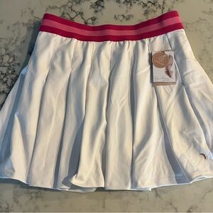 New Jessica Simpson sport golf tennis skirt white pink pleated Skort medium